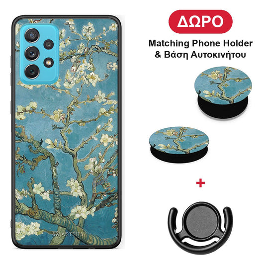 White Blossoms - Samsung Galaxy A72 θήκη + Δώρο Phone Holder & Βάση Αυτοκινήτου