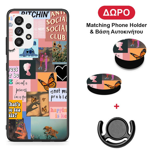 Collage Bitchin - Samsung Galaxy A73 5G θήκη + Δώρο Phone Holder & Βάση Αυτοκινήτου