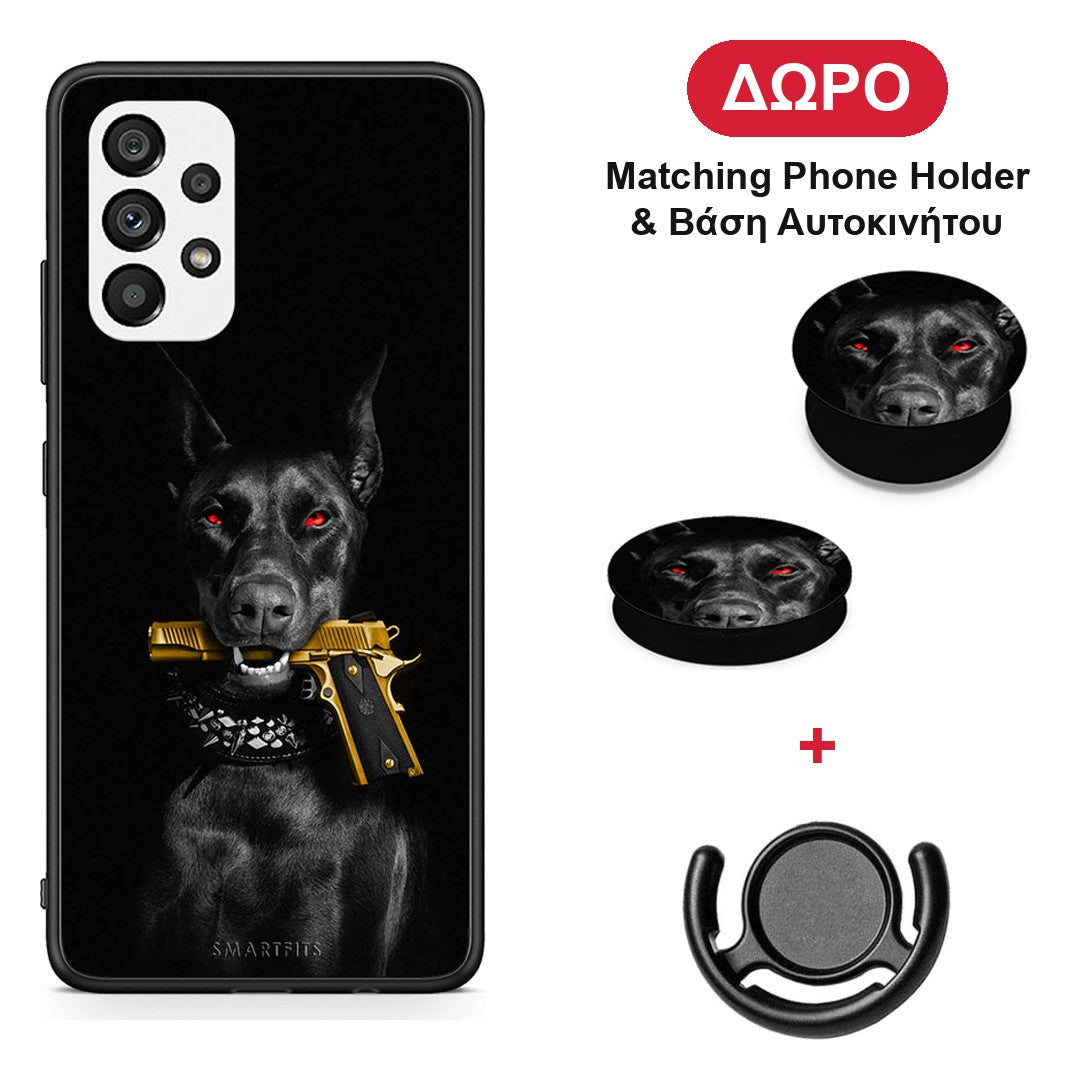 Golden Gun - Samsung Galaxy A73 5G θήκη + Δώρο Phone Holder & Βάση Αυτοκινήτου