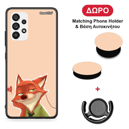Nick Wilde And Judy Hopps Love 1 - Samsung Galaxy A73 5G θήκη + Δώρο Phone Holder & Βάση Αυτοκινήτου
