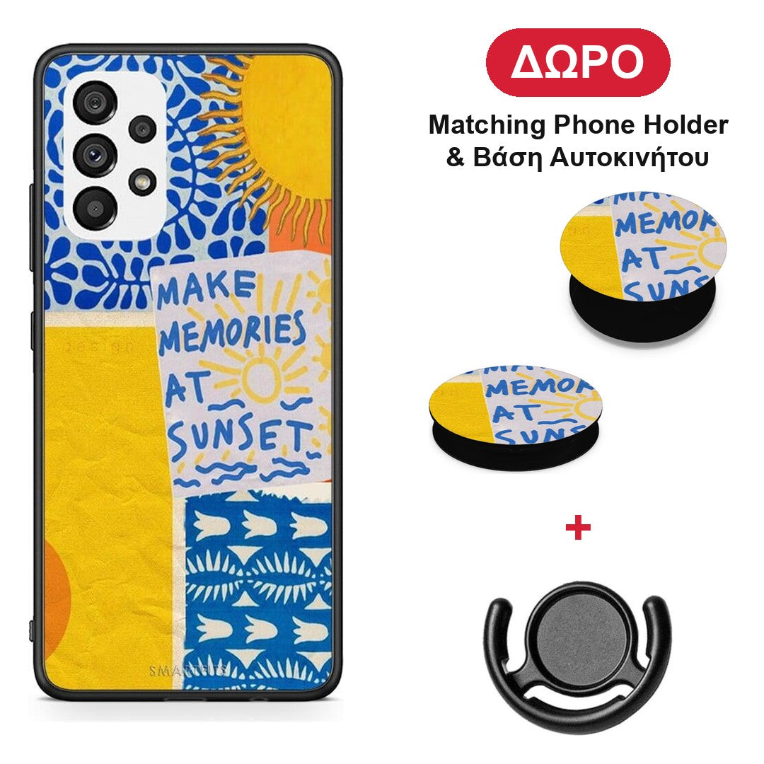 Sunset Memories - Samsung Galaxy A73 5G θήκη + Δώρο Phone Holder & Βάση Αυτοκινήτου