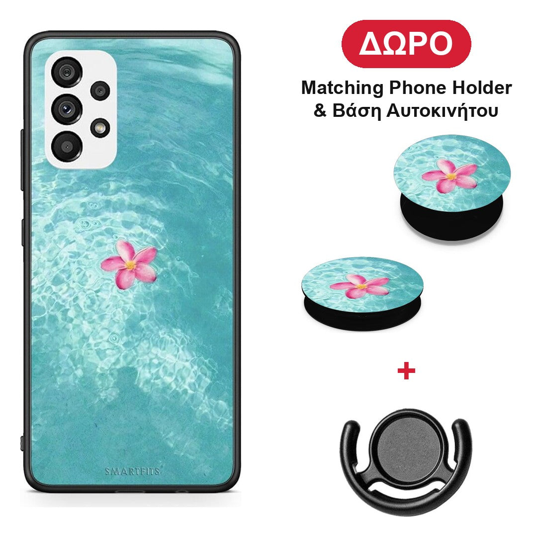 Water Flower - Samsung Galaxy A73 5G θήκη + Δώρο Phone Holder & Βάση Αυτοκινήτου