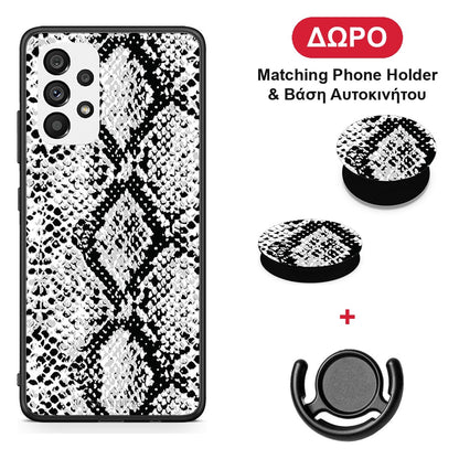 Animal White Snake - Samsung Galaxy A73 5G θήκη + Δώρο Phone Holder & Βάση Αυτοκινήτου
