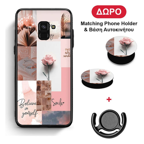 Aesthetic Collage - Samsung Galaxy A8 θήκη + Δώρο Phone Holder & Βάση Αυτοκινήτου