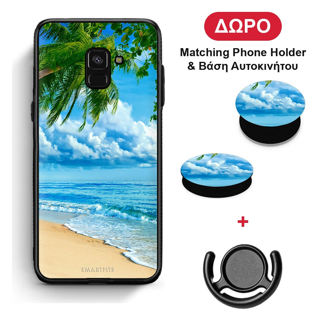 Beautiful Beach - Samsung Galaxy A8 θήκη + Δώρο Phone Holder & Βάση Αυτοκινήτου