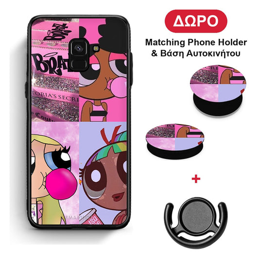 Bubble Girls - Samsung Galaxy A8 θήκη + Δώρο Phone Holder & Βάση Αυτοκινήτου
