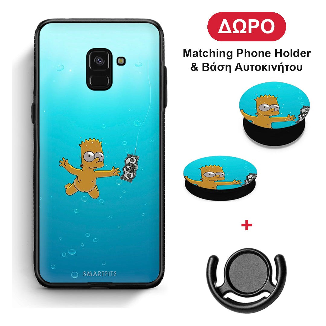 Chasing Money - Samsung Galaxy A8 θήκη + Δώρο Phone Holder & Βάση Αυτοκινήτου