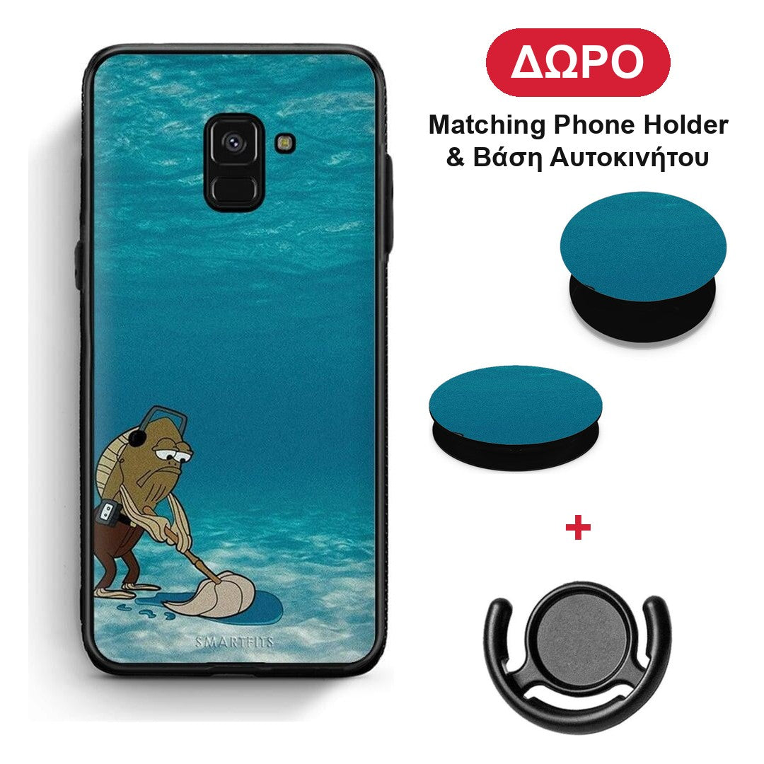 Clean The Ocean - Samsung Galaxy A8 θήκη + Δώρο Phone Holder & Βάση Αυτοκινήτου