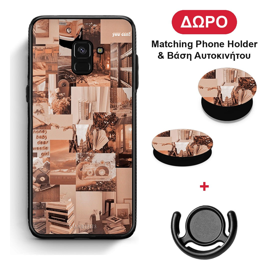 Collage You Can - Samsung Galaxy A8 θήκη + Δώρο Phone Holder & Βάση Αυτοκινήτου
