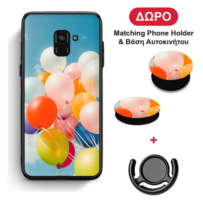 Colorful Balloons - Samsung Galaxy A8 θήκη + Δώρο Phone Holder & Βάση Αυτοκινήτου