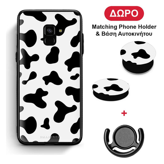 Cow Print - Samsung Galaxy A8 θήκη + Δώρο Phone Holder & Βάση Αυτοκινήτου