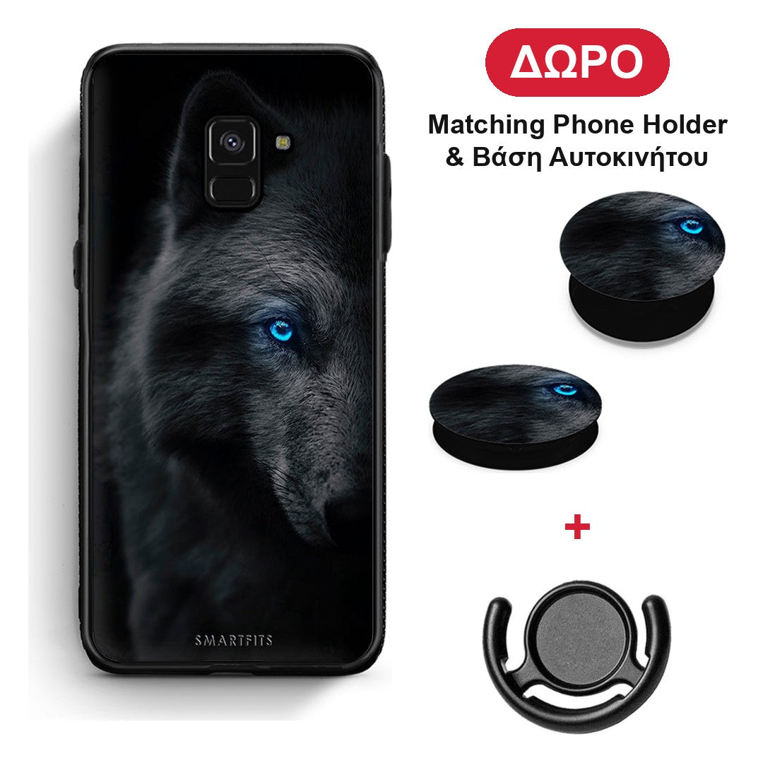 Dark Wolf - Samsung Galaxy A8 θήκη + Δώρο Phone Holder & Βάση Αυτοκινήτου