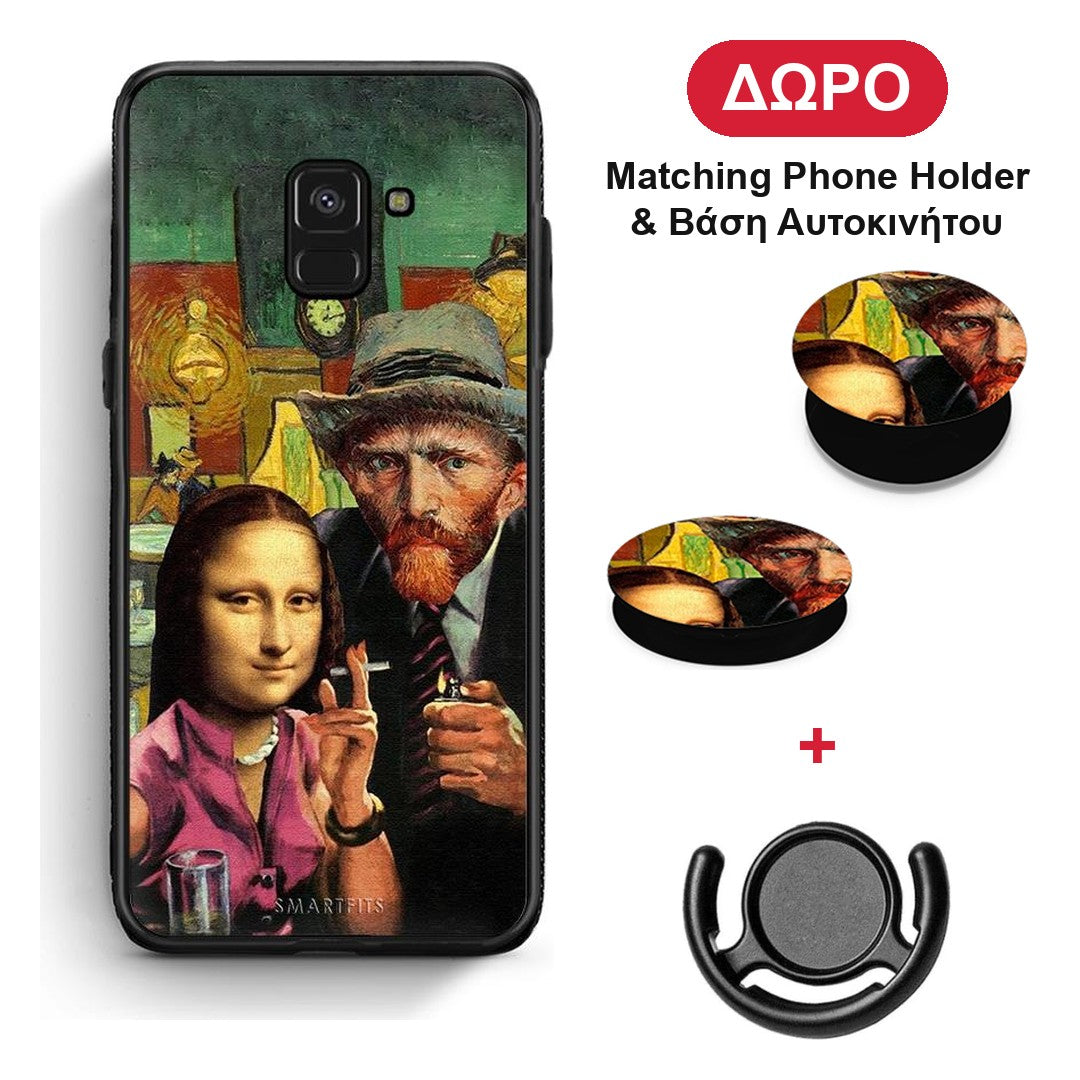 Funny Art - Samsung Galaxy A8 θήκη + Δώρο Phone Holder & Βάση Αυτοκινήτου