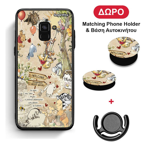 Happy Friends - Samsung Galaxy A8 θήκη + Δώρο Phone Holder & Βάση Αυτοκινήτου
