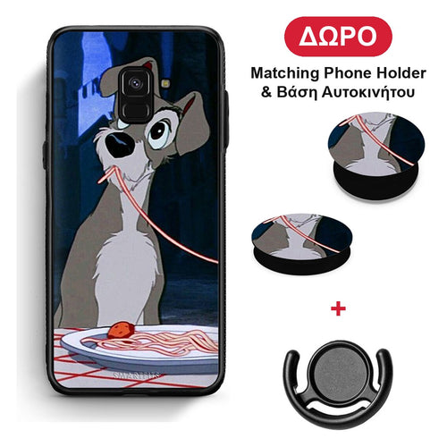 Lady And Tramp 1 - Samsung Galaxy A8 θήκη + Δώρο Phone Holder & Βάση Αυτοκινήτου
