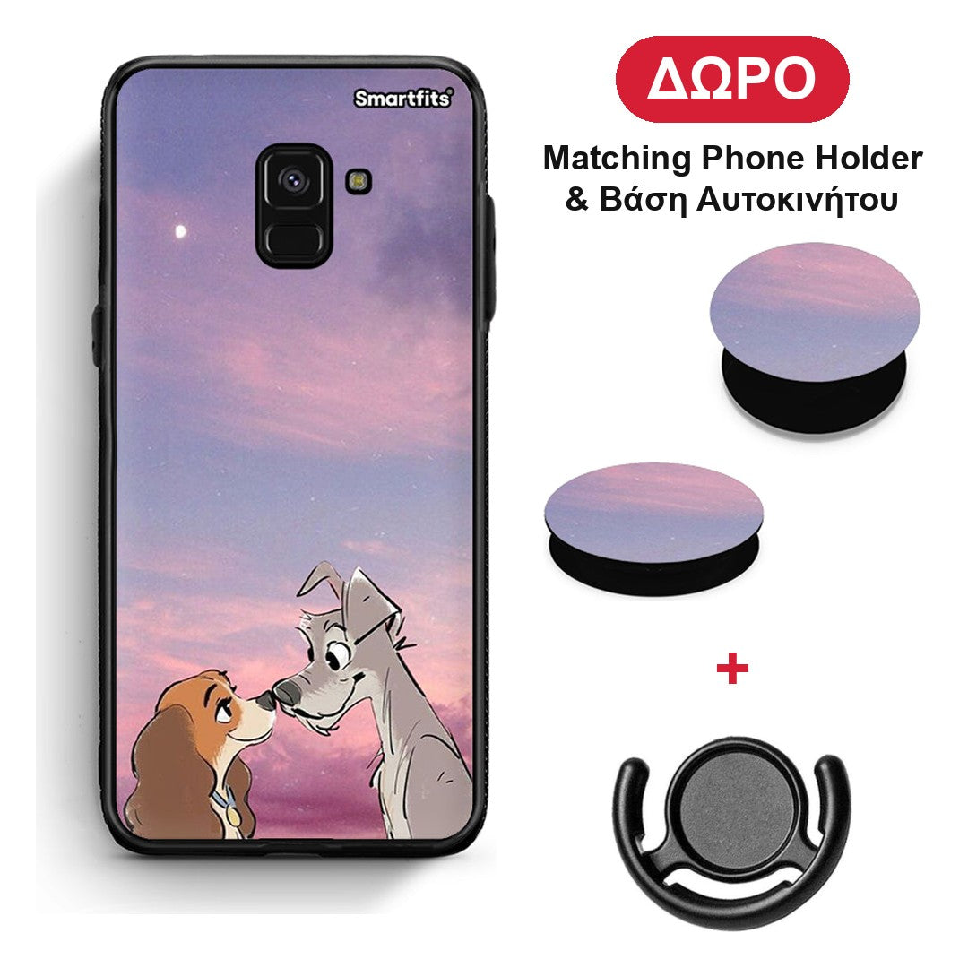 Lady And Tramp - Samsung Galaxy A8 θήκη + Δώρο Phone Holder & Βάση Αυτοκινήτου