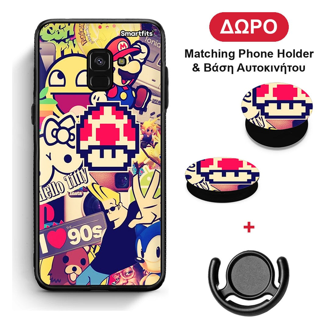 Love The 90s - Samsung Galaxy A8 θήκη + Δώρο Phone Holder & Βάση Αυτοκινήτου