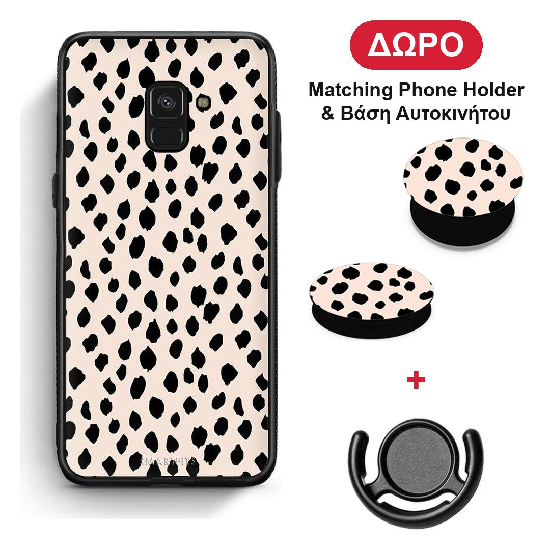 New Polka Dots - Samsung Galaxy A8 θήκη + Δώρο Phone Holder & Βάση Αυτοκινήτου