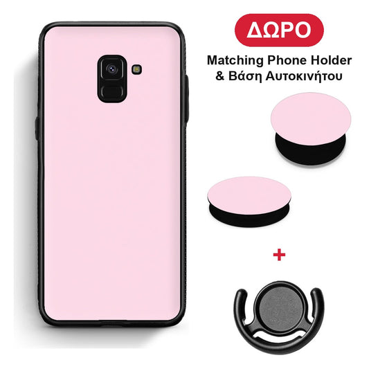 Pale Pink - Samsung Galaxy A8 θήκη + Δώρο Phone Holder & Βάση Αυτοκινήτου