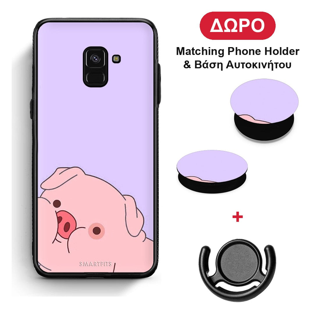 Pig Love 2 - Samsung Galaxy A8 θήκη + Δώρο Phone Holder & Βάση Αυτοκινήτου