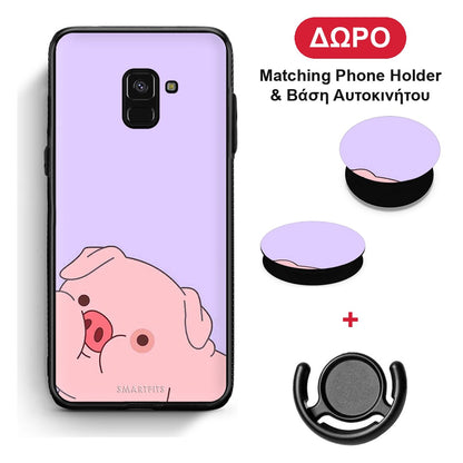 Pig Love 2 - Samsung Galaxy A8 θήκη + Δώρο Phone Holder & Βάση Αυτοκινήτου