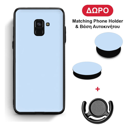 Powder Blue - Samsung Galaxy A8 θήκη + Δώρο Phone Holder & Βάση Αυτοκινήτου