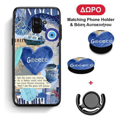 Summer In Greece - Samsung Galaxy A8 θήκη + Δώρο Phone Holder & Βάση Αυτοκινήτου