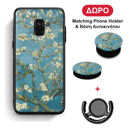 White Blossoms - Samsung Galaxy A8 θήκη + Δώρο Phone Holder & Βάση Αυτοκινήτου