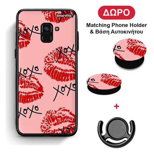 XOXO Lips - Samsung Galaxy A8 θήκη + Δώρο Phone Holder & Βάση Αυτοκινήτου