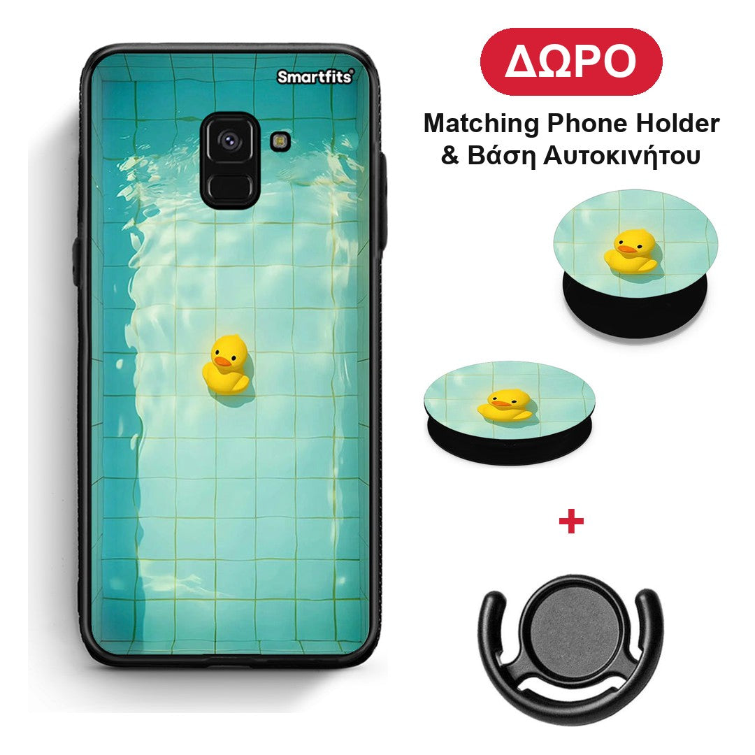 Yellow Duck - Samsung Galaxy A8 θήκη + Δώρο Phone Holder & Βάση Αυτοκινήτου