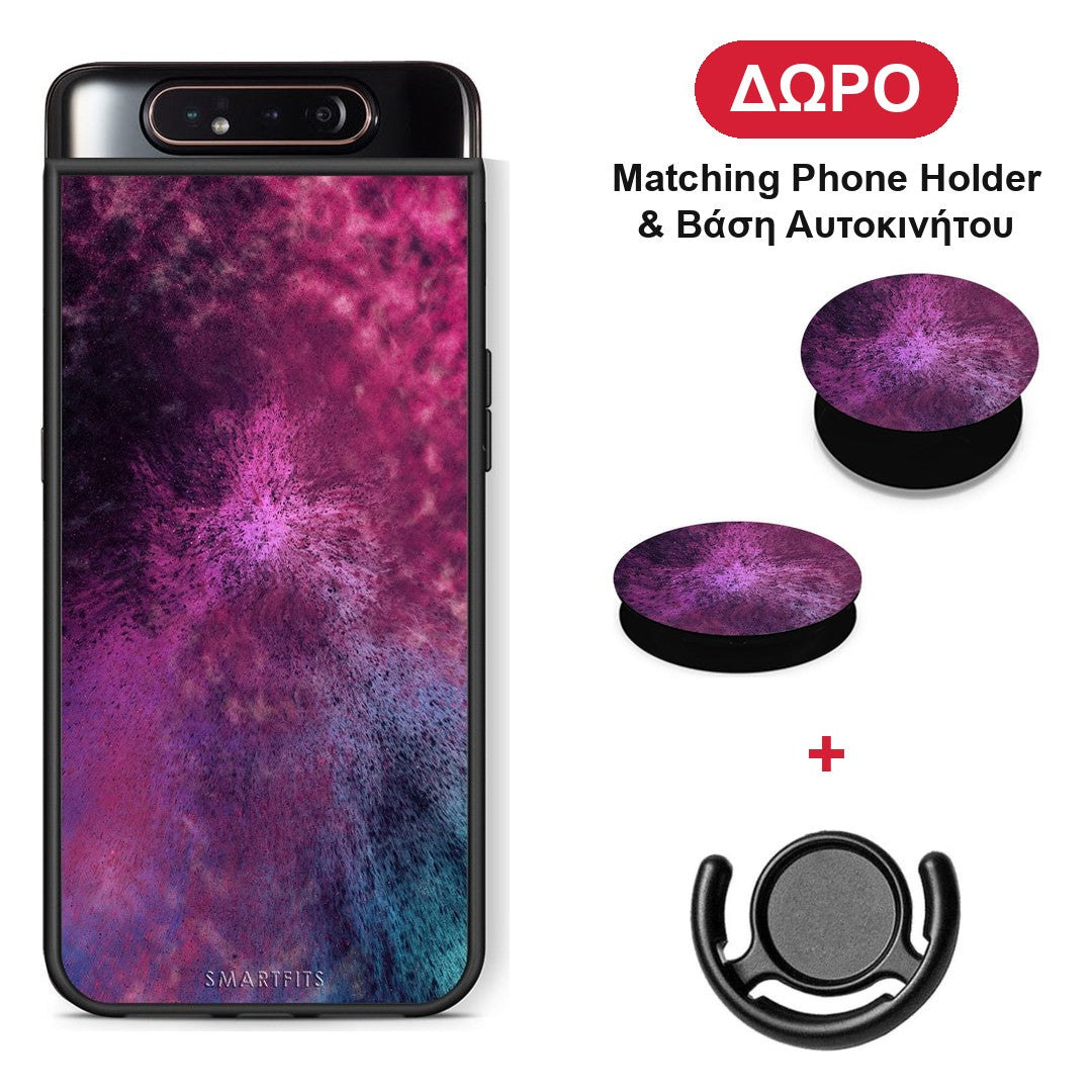 Galactic Aurora - Samsung Galaxy A80 θήκη + Δώρο Phone Holder & Βάση Αυτοκινήτου