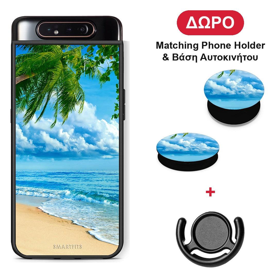 Beautiful Beach - Samsung Galaxy A80 θήκη + Δώρο Phone Holder & Βάση Αυτοκινήτου