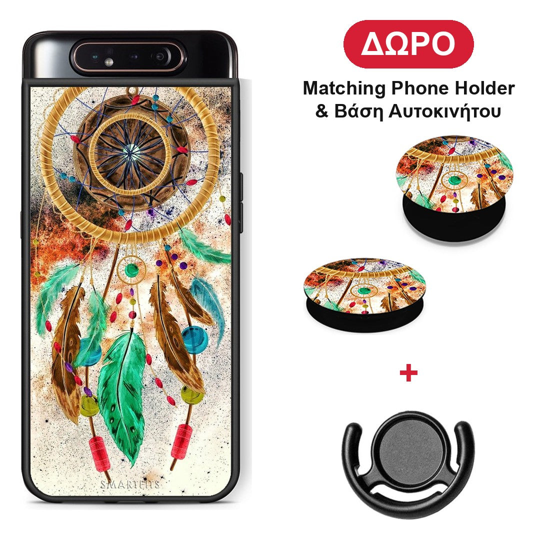 Boho DreamCatcher - Samsung Galaxy A80 θήκη + Δώρο Phone Holder & Βάση Αυτοκινήτου