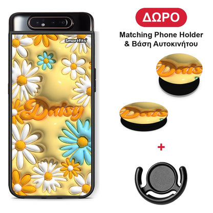 Bubble Daisies - Samsung Galaxy A80 θήκη + Δώρο Phone Holder & Βάση Αυτοκινήτου