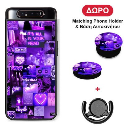 Collage Stay Wild - Samsung Galaxy A80 θήκη + Δώρο Phone Holder & Βάση Αυτοκινήτου