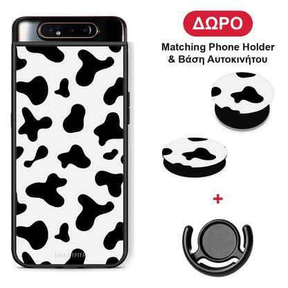 Cow Print - Samsung Galaxy A80 θήκη + Δώρο Phone Holder & Βάση Αυτοκινήτου