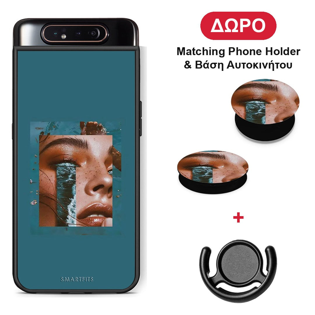 Cry An Ocean - Samsung Galaxy A80 θήκη + Δώρο Phone Holder & Βάση Αυτοκινήτου