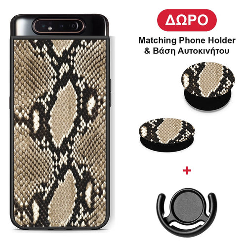 Animal Fashion Snake - Samsung Galaxy A80 θήκη + Δώρο Phone Holder & Βάση Αυτοκινήτου