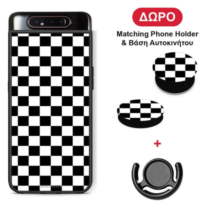 Geometric Squares - Samsung Galaxy A80 θήκη + Δώρο Phone Holder & Βάση Αυτοκινήτου