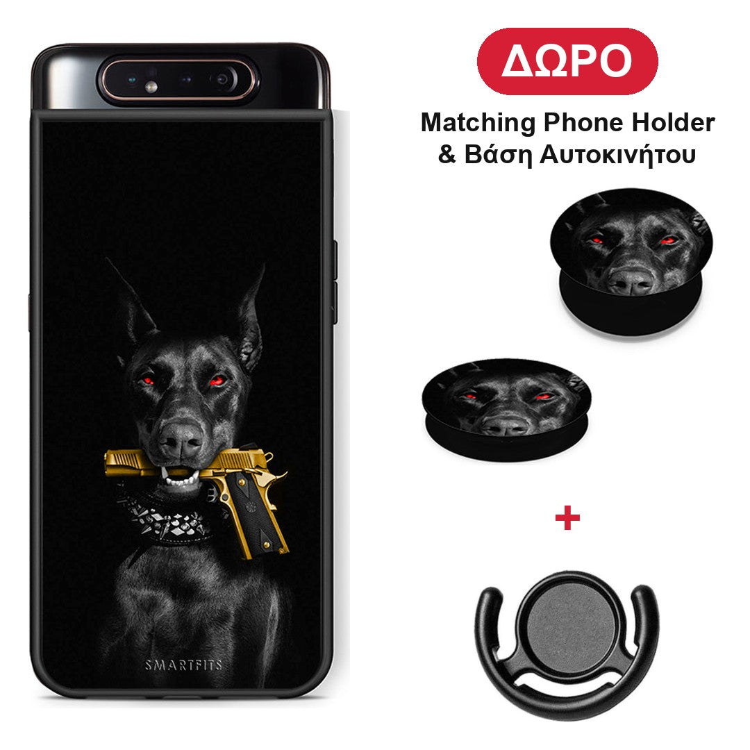 Golden Gun - Samsung Galaxy A80 θήκη + Δώρο Phone Holder & Βάση Αυτοκινήτου