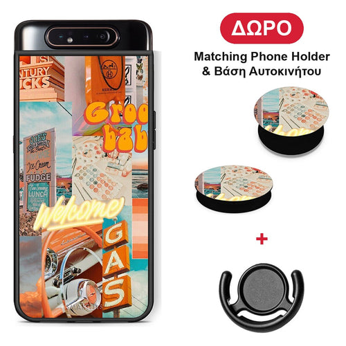 Groovy Babe - Samsung Galaxy A80 θήκη + Δώρο Phone Holder & Βάση Αυτοκινήτου