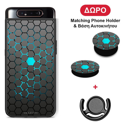 Geometric Hexagonal - Samsung Galaxy A80 θήκη + Δώρο Phone Holder & Βάση Αυτοκινήτου