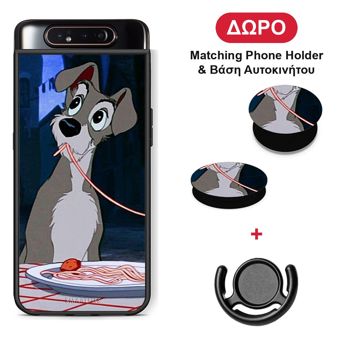 Lady And Tramp 1 - Samsung Galaxy A80 θήκη + Δώρο Phone Holder & Βάση Αυτοκινήτου