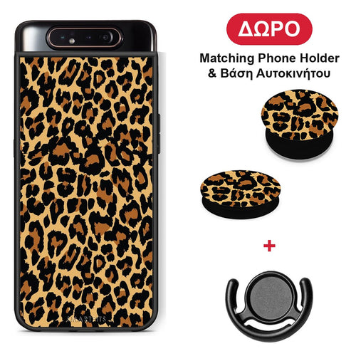 Animal Leopard - Samsung Galaxy A80 θήκη + Δώρο Phone Holder & Βάση Αυτοκινήτου