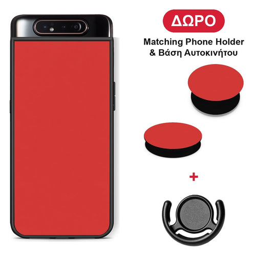Poppy Red - Samsung Galaxy A80 θήκη + Δώρο Phone Holder & Βάση Αυτοκινήτου