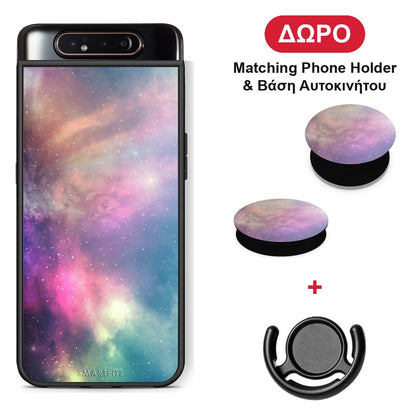 Galactic Rainbow - Samsung Galaxy A80 θήκη + Δώρο Phone Holder & Βάση Αυτοκινήτου