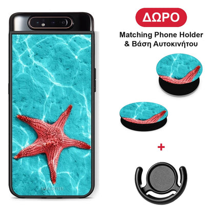Red Starfish - Samsung Galaxy A80 θήκη + Δώρο Phone Holder & Βάση Αυτοκινήτου