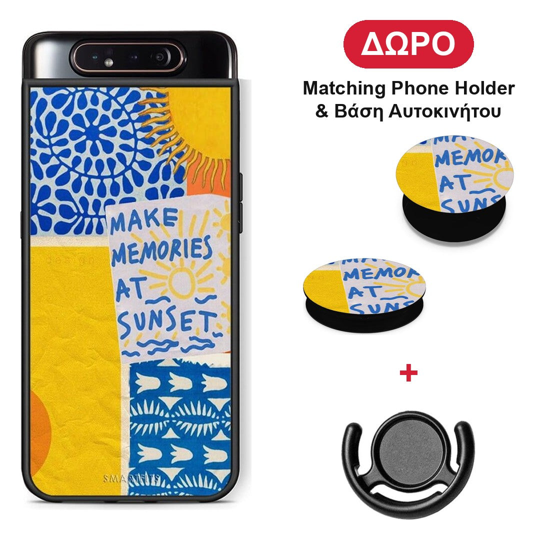 Sunset Memories - Samsung Galaxy A80 θήκη + Δώρο Phone Holder & Βάση Αυτοκινήτου