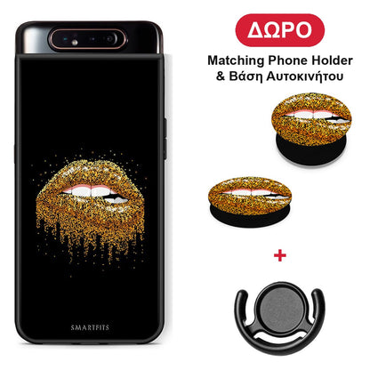 Valentine Golden - Samsung Galaxy A80 θήκη + Δώρο Phone Holder & Βάση Αυτοκινήτου