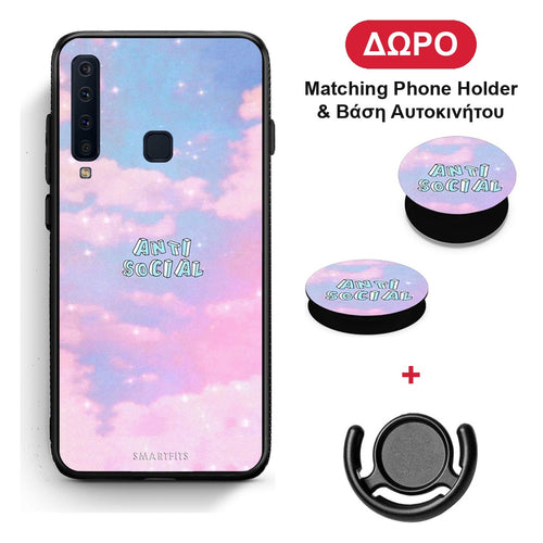 Anti Social - Samsung Galaxy A9 θήκη + Δώρο Phone Holder & Βάση Αυτοκινήτου